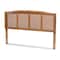 Baxton Studio Marieke Ash Walnut Finished and Synthetic Rattan King Size Headboard 159-9811 - alternate 1